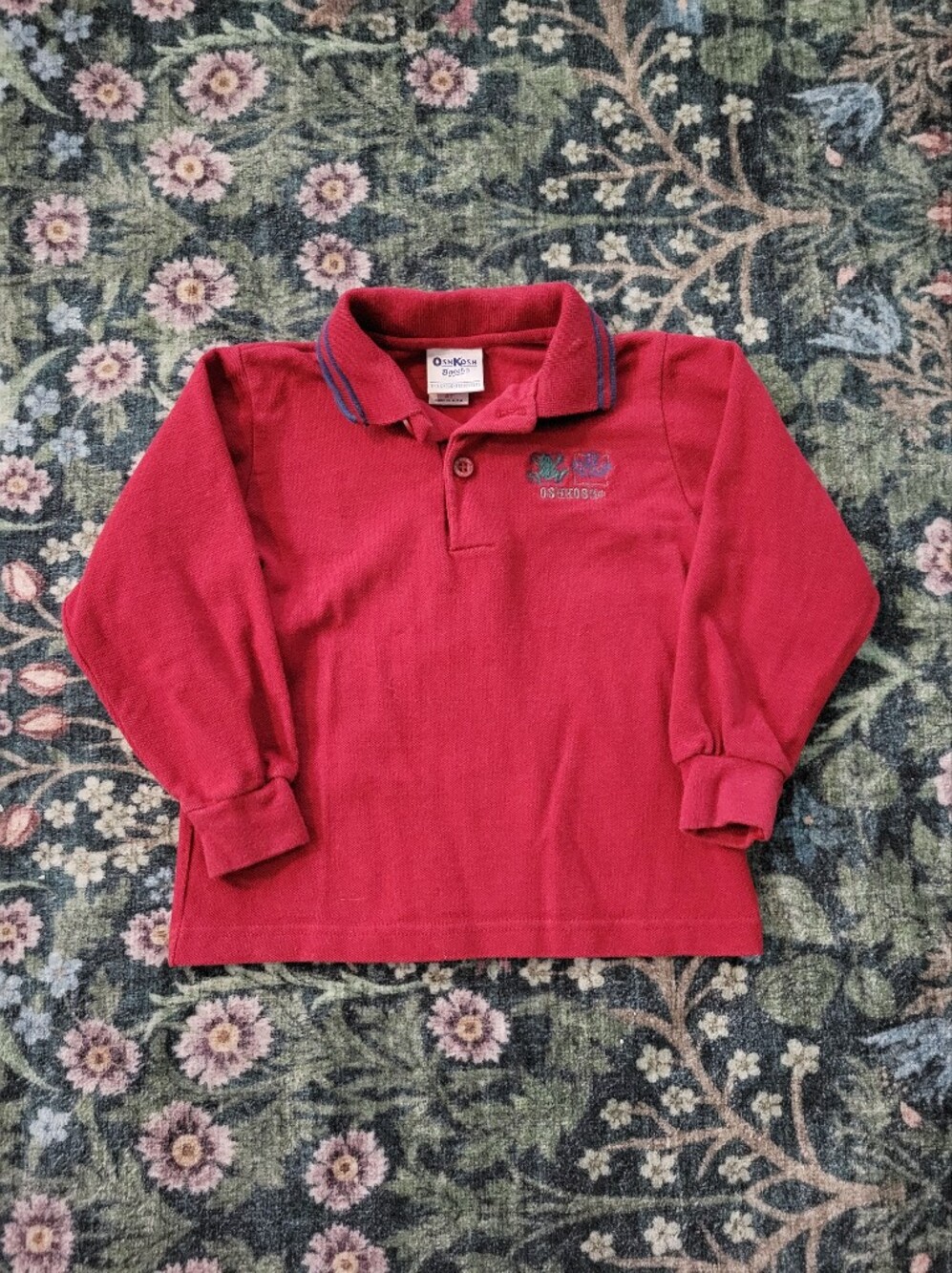 OshKosh B'gosh Red Long-Sleeve Polo for Kids